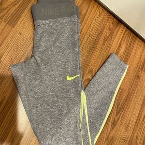 Nike Pro Heather Gray Leggings Extra Small Gym
